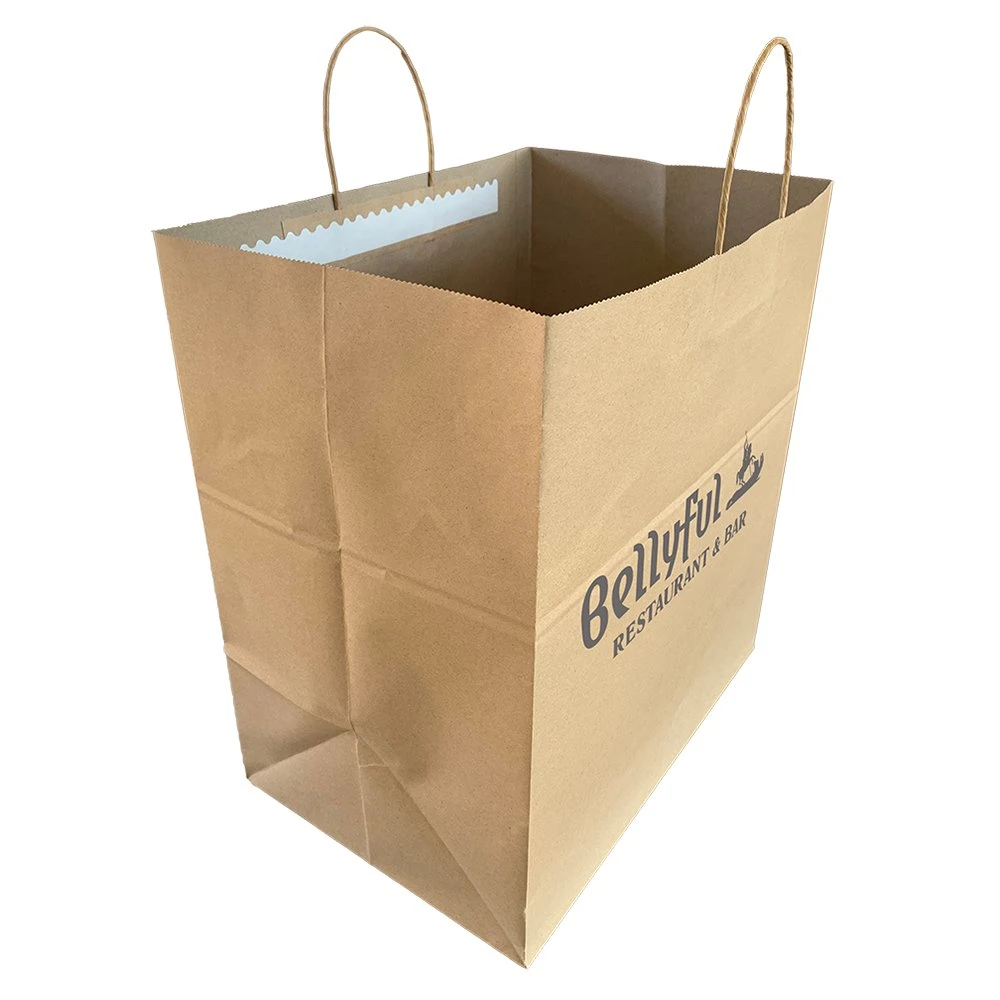 Brown Kraft Paper Bag for Carry out Shoes with Logo