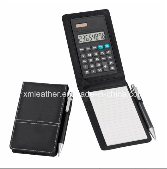 Promotional Imitation Leather Jotter Writing Pad with Calculator