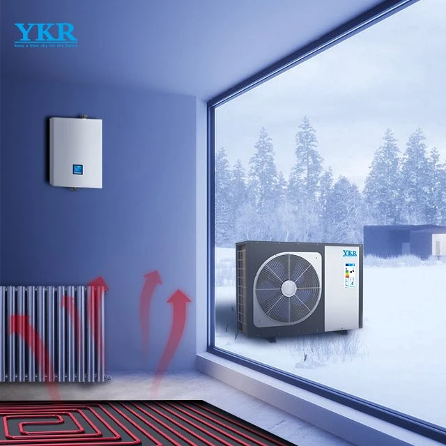 Ykrnew Energy R32 20kw Ar para Água -25c Split DC Inverter 3 em 1 Bomba de Calor para Aquecimento Refrigeração Água Quente