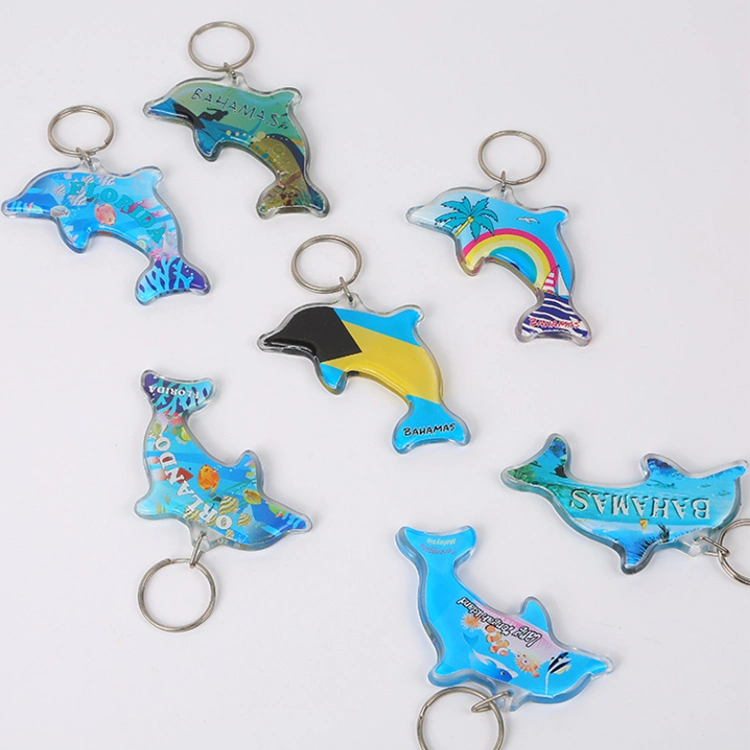 Wholesale/Supplier Customized Promotion Gift Beach Souvenir Acrylic Turtle Dolphin Keychain