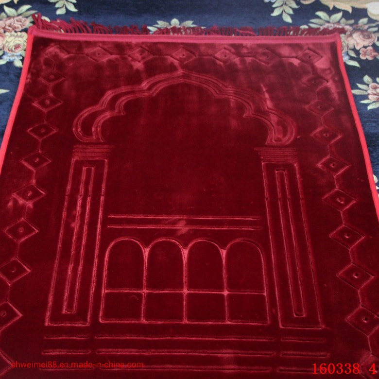 Thin Janamaz Sajjadah Amn-163 Islam Portable Muslim Prayer Mat Sajadah Teppich Chenille Woven Bestickte Teppich Reise Namaz Bereich