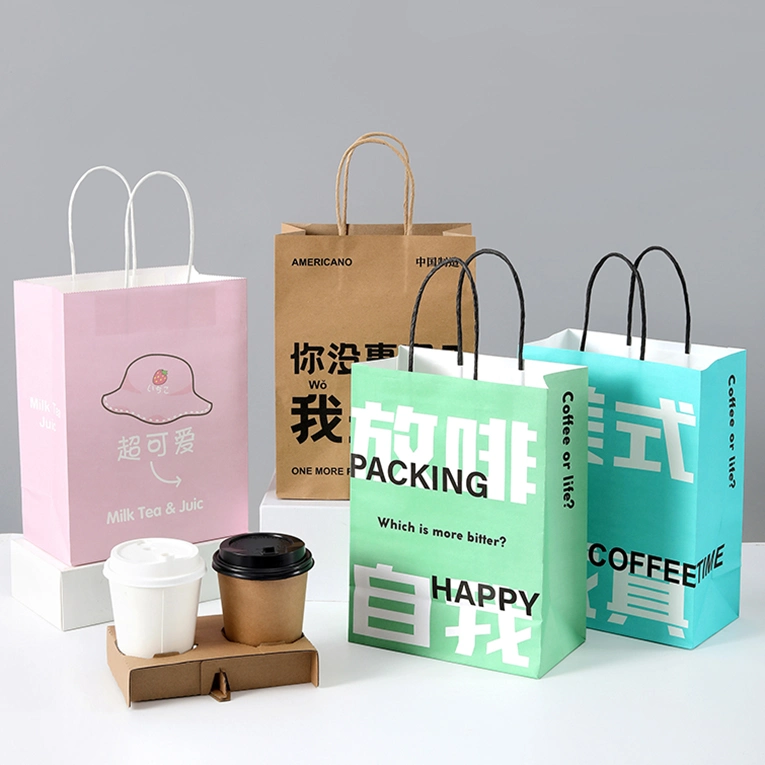 Promotional Paper Shopping Bags with Handles for Business Kraft Paper Bagpromotional Paper Bags