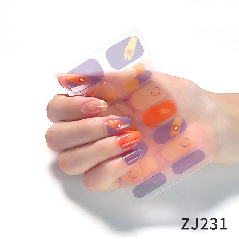 Colorful Design Korea Semi-Cured UV Pegatinas PARA Unas Semi Cured Gel Nail Sticker