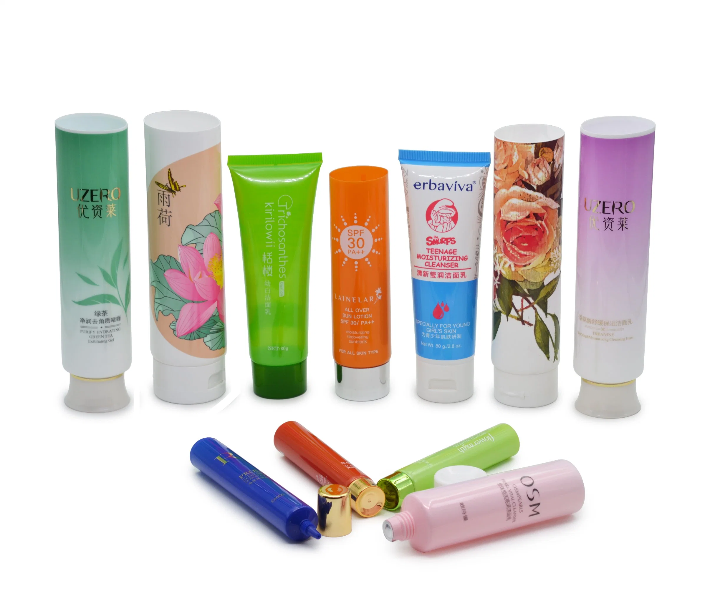 Soft Cosmetic Plastic Packing Tube for Skin Care with Cap