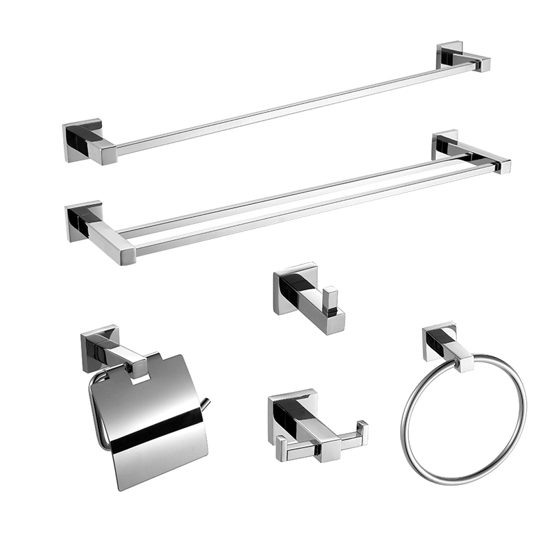 Accesorios de baño de plata satinado de acero inoxidable baño estante toallas Toalleros Bar