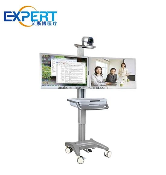 Hospital Workstation Comprehensive Height Adjustable Mobile Rolling Laptop Computer Cart