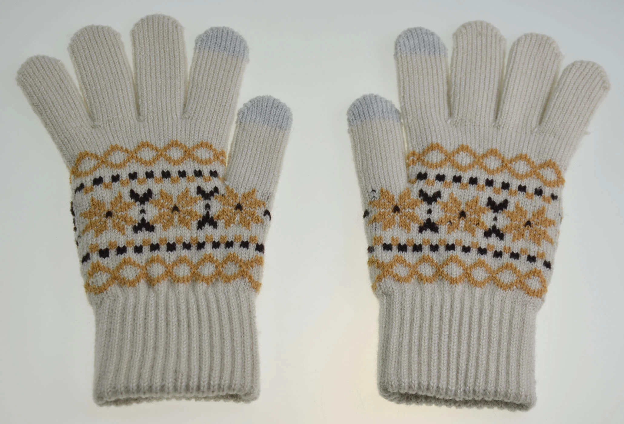 Guantes de punto para adultos con patrón acrílico de jacquard BSCI