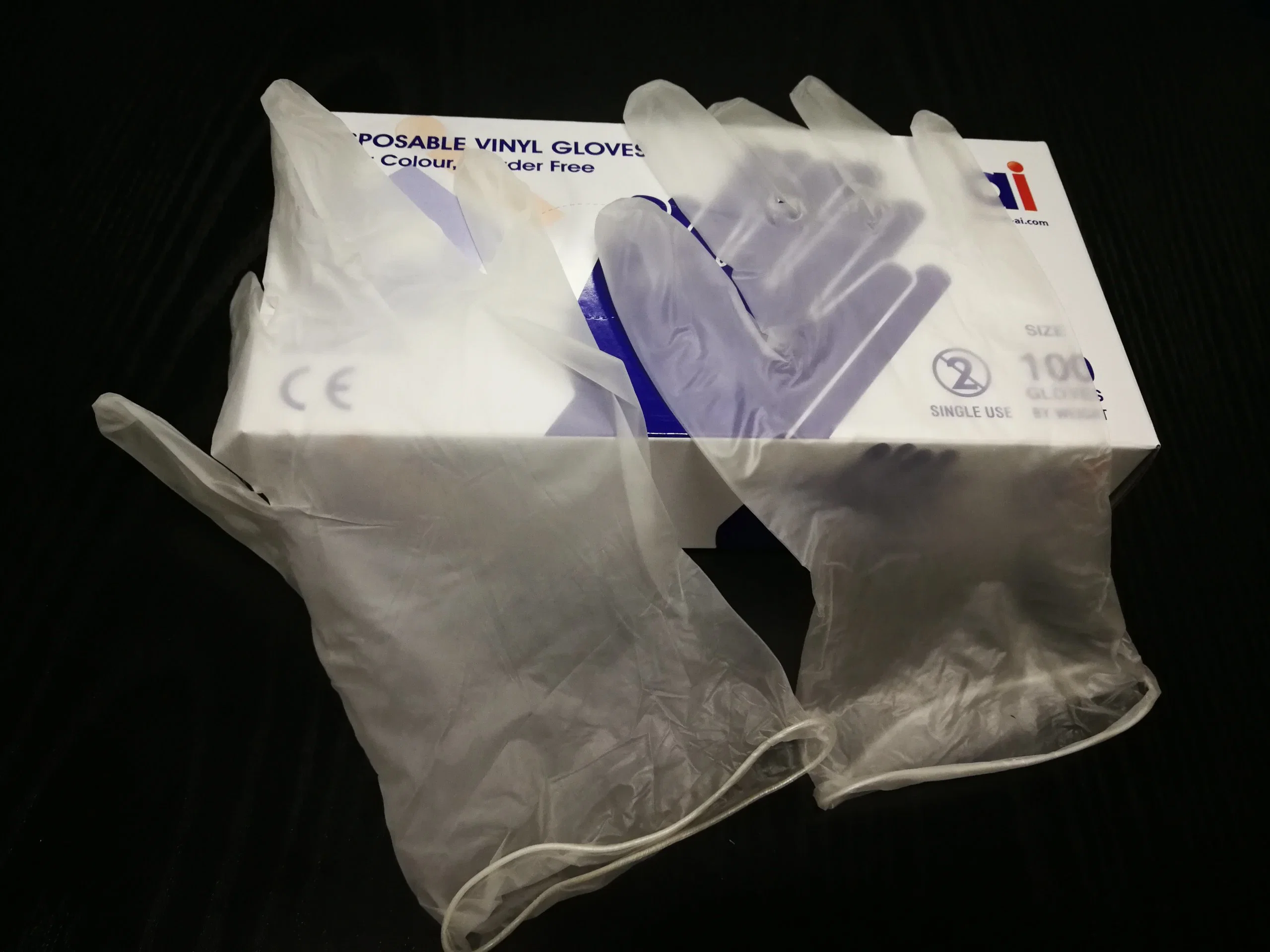 Medical/Plastic/Polyethylene/Poly/CPE/HDPE/LDPE/PVC/Exam/Stretchable Elastic/Veterinary/Examination Vinyl Glove