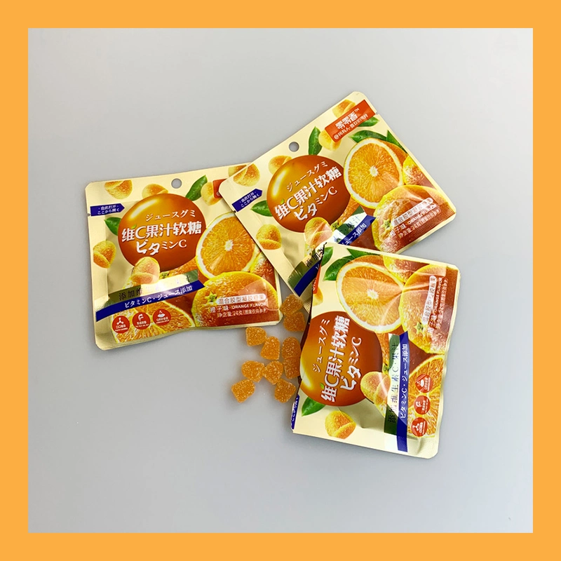 Soft Jelly Candy Manufacturer Orange Flavor Vc Fruit Juicy Sugar and Sweets