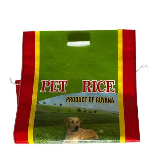 Saco de plástico à prova de água certificado BRC de 10 kg 50 kg, BOPP, impresso a várias cores Saco para embalagem de farinha de arroz