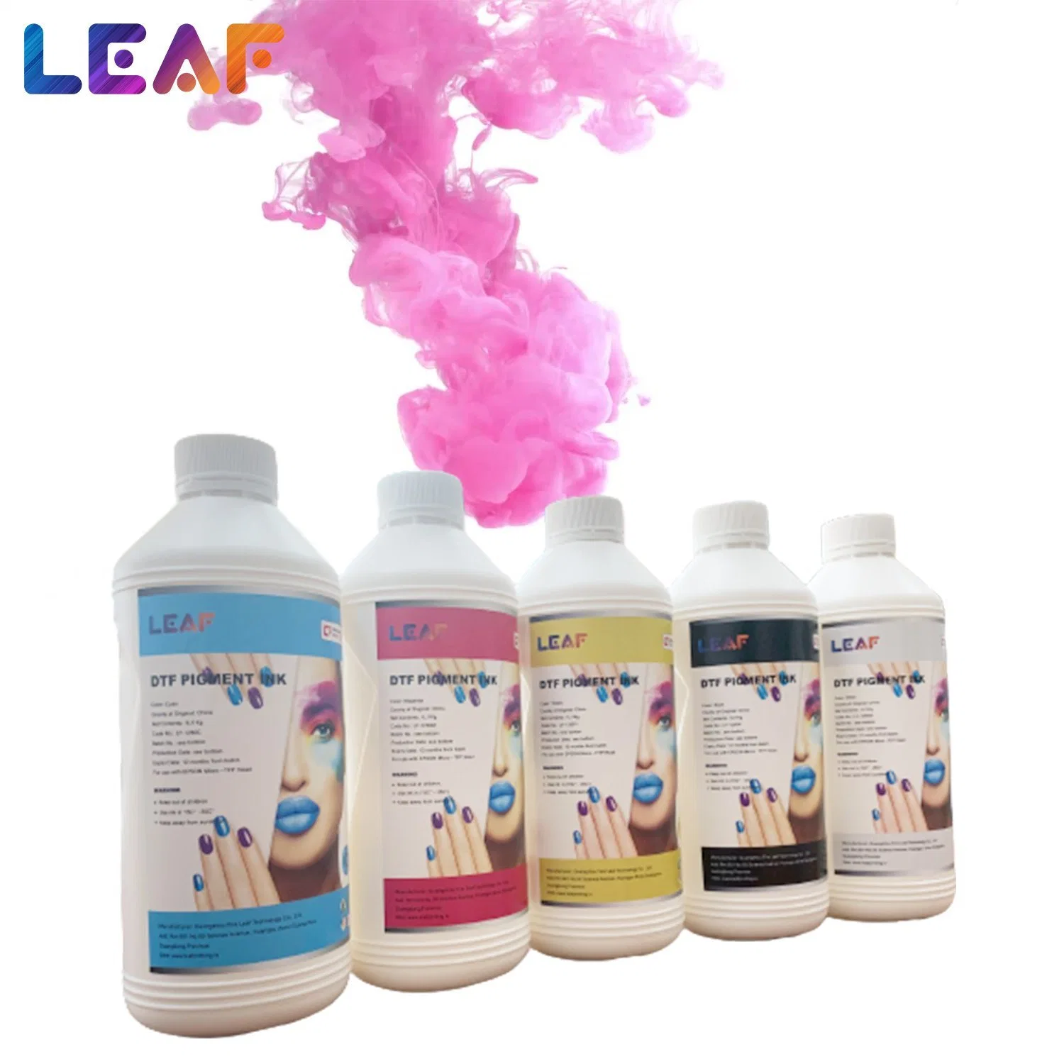 LEAF Dtf Pigment cmykw color Inks for Epson Printhead T Shirt Printing