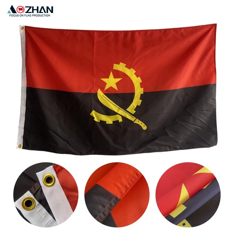 Factory Custom Angola Election Polyester All Type Event National Angola Flag