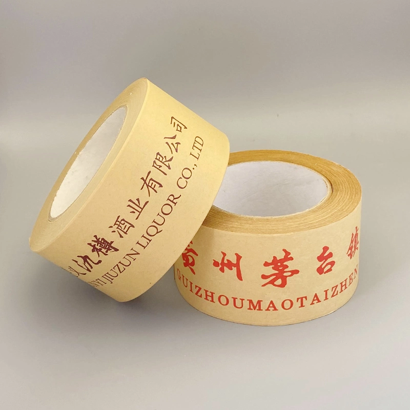 Wholesale Eco Friendly Hot Melt Adhesive Logo Printing Packaging Kraft Paper Tape Price