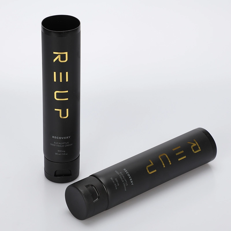 Black Matte Plastic Tube with Matte Cap for Skin Cosmetic Packaging supplier