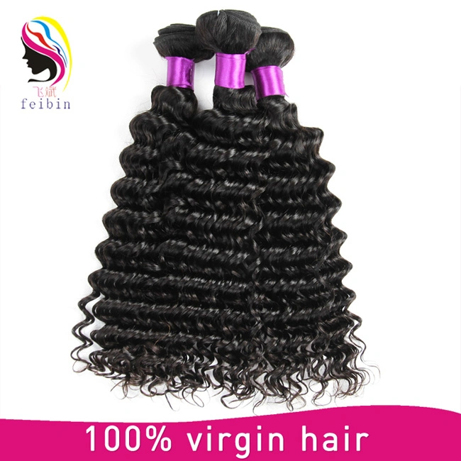 Alignement de la cuticule Sèche cheveux vierges Remy Hair Extension de l'homme d'onde profonde