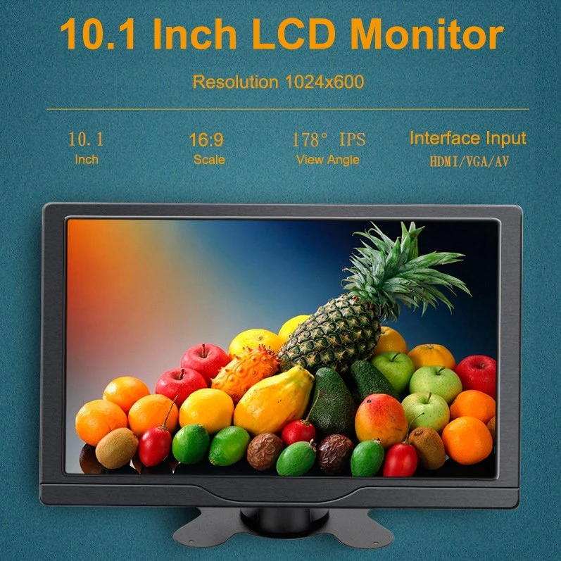 10.1 Inch 1024X600 Car Rearview Vehicle Navigation HDMI VGA AV IPS LCD Monitor