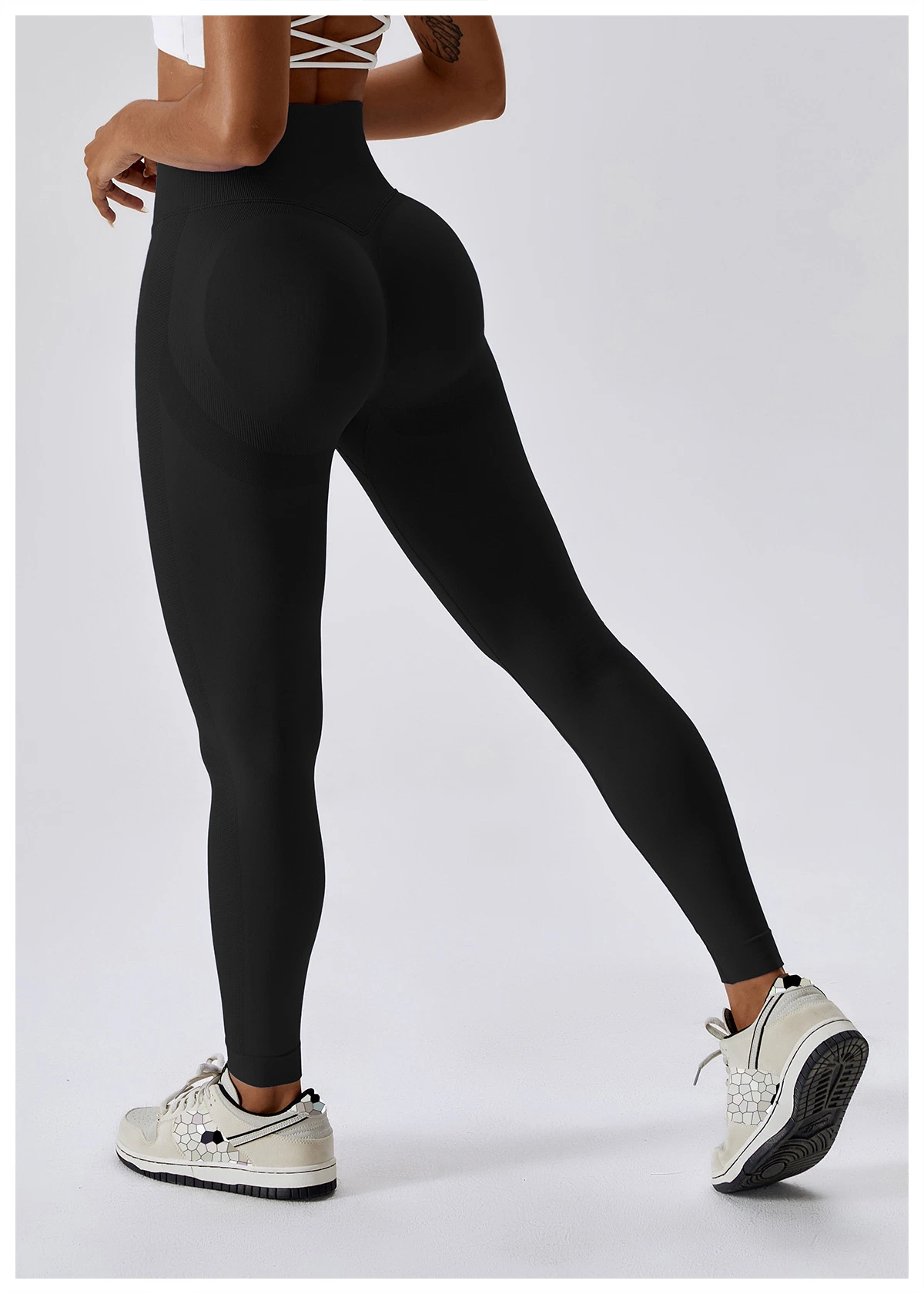 Leggings sem costuras para utilização no fitness leggings de cintura subida para mulher calças de ciclismo apertadas Calças de treino de running para mulher Sportswear