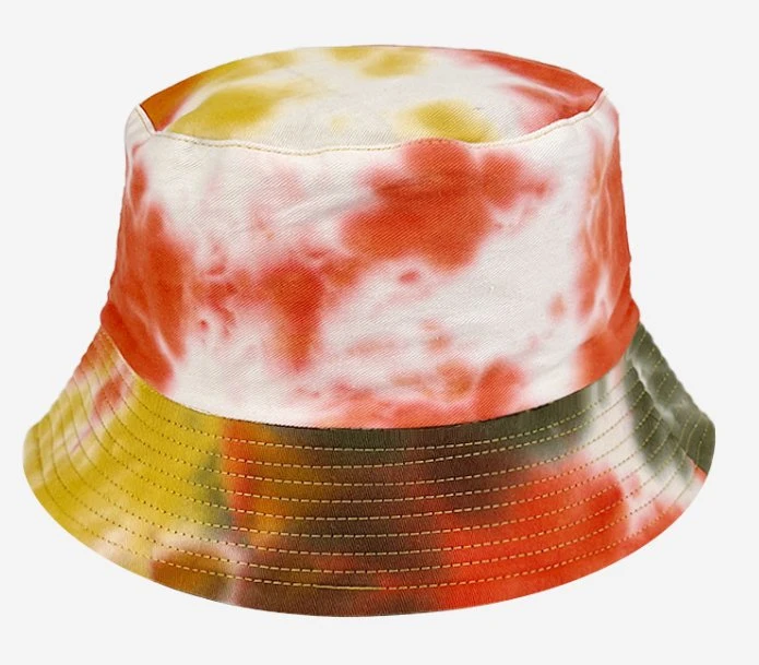 Europa y América 58 Color Printed Tie Dyed Cubiletes Sombreros Protector solar de borde cruzado exterior sombrero cubo Graffiti Doble cara Cuenca Sombrero