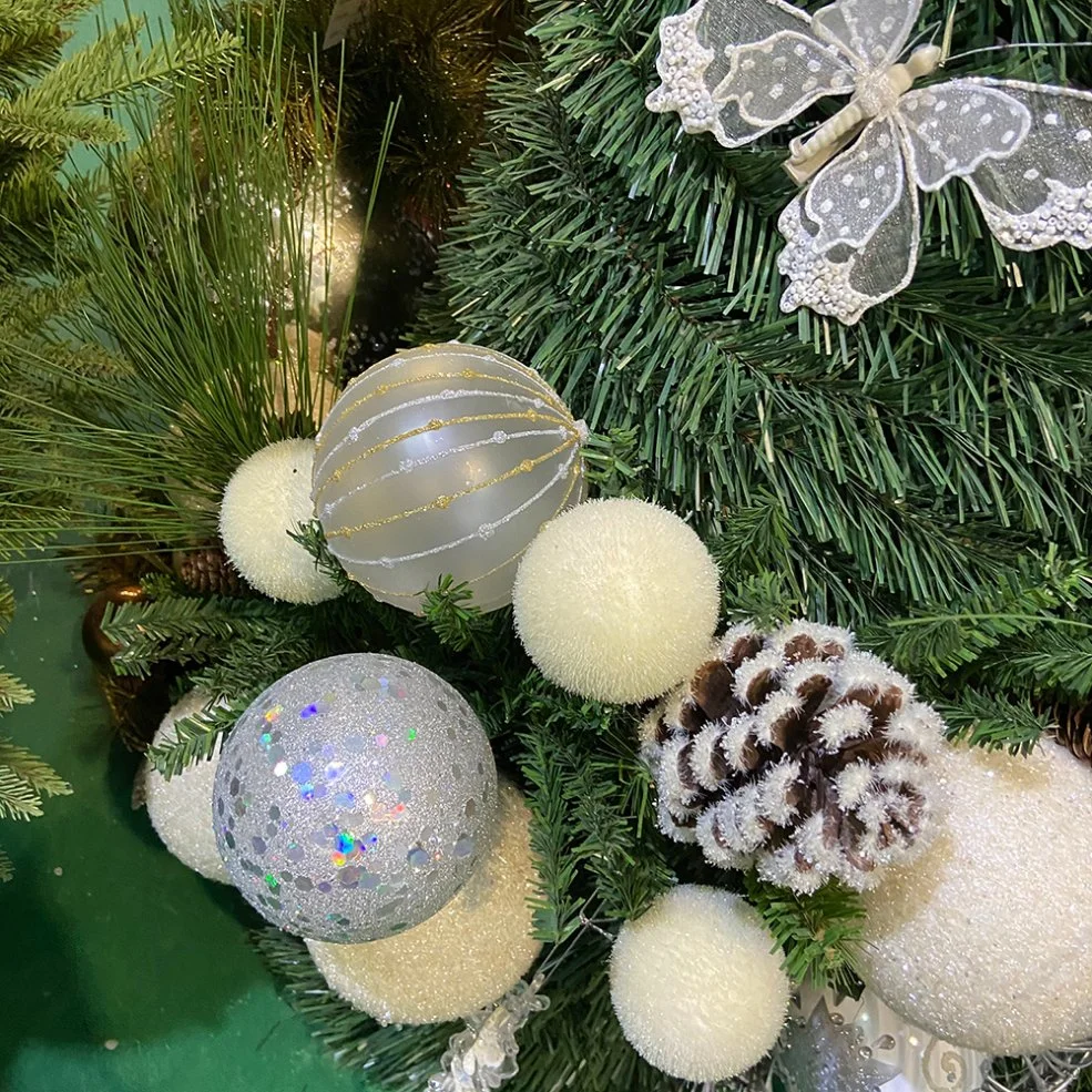 6cm Neues Design Kunststoff-Weihnachtsschmuck Bunte Weihnachten Noel Ball