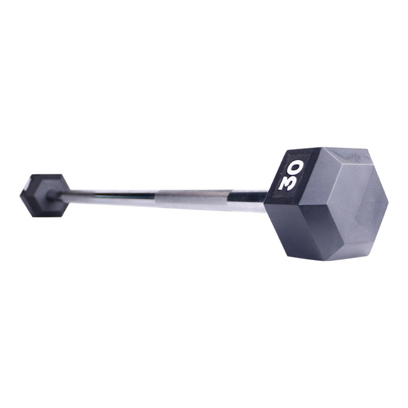 Free Weight Lifting Gym Equipment Mancuernas Sets Hex Rubber Dumbbells Fixed Straight Barbell