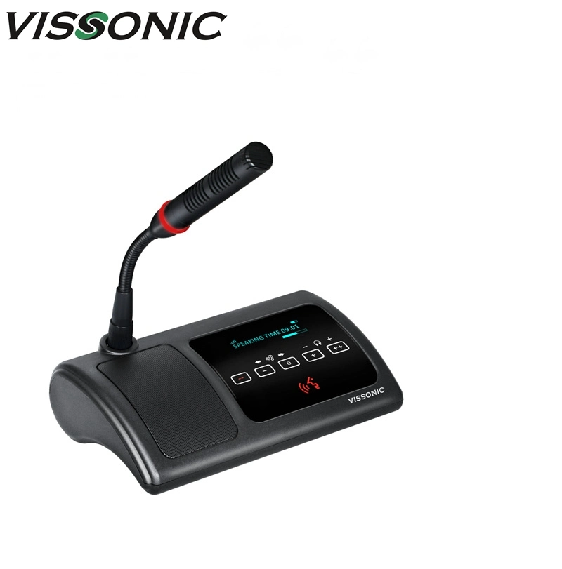 Ecrã OLED Vissonic 5g digital sem fio WiFi Discussão Votação Presidente delegado com microfone de conector de interface palpável