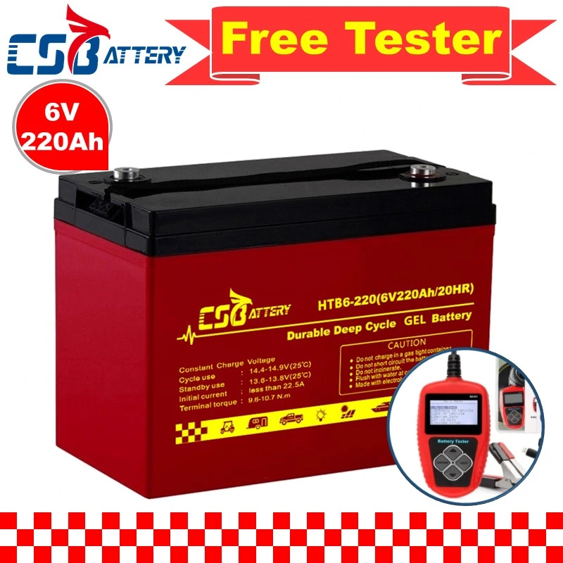 Csbattery 6V 220ah Bateria High Temperature Gel Battery for Forklift/Excavators/Motorcycle-Parts/Electric-Car/Amy