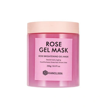 Preço de fábrica logótipo personalizado Natural Rose Gel Máscara facial Tratamento de pele de colagénio branqueamento Rosa Anti-envelhecimento Máscara facial