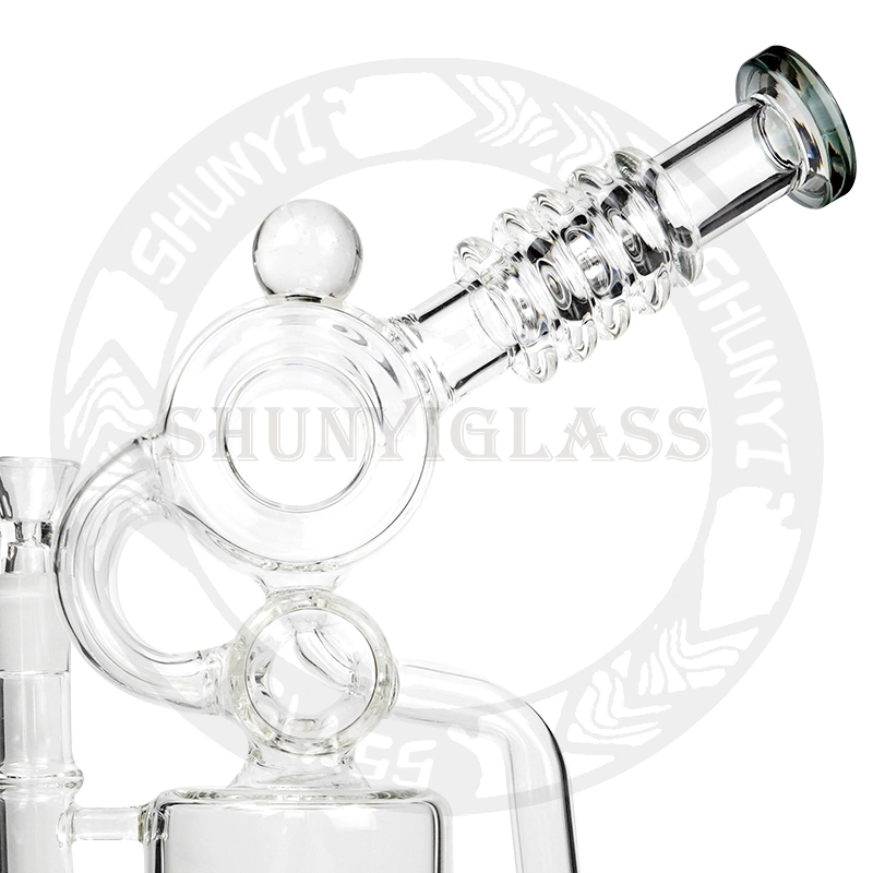 Customize Donut 3-Arm Recycler Oil Rig Special Perc Glass Smoking Water Pipe Gift