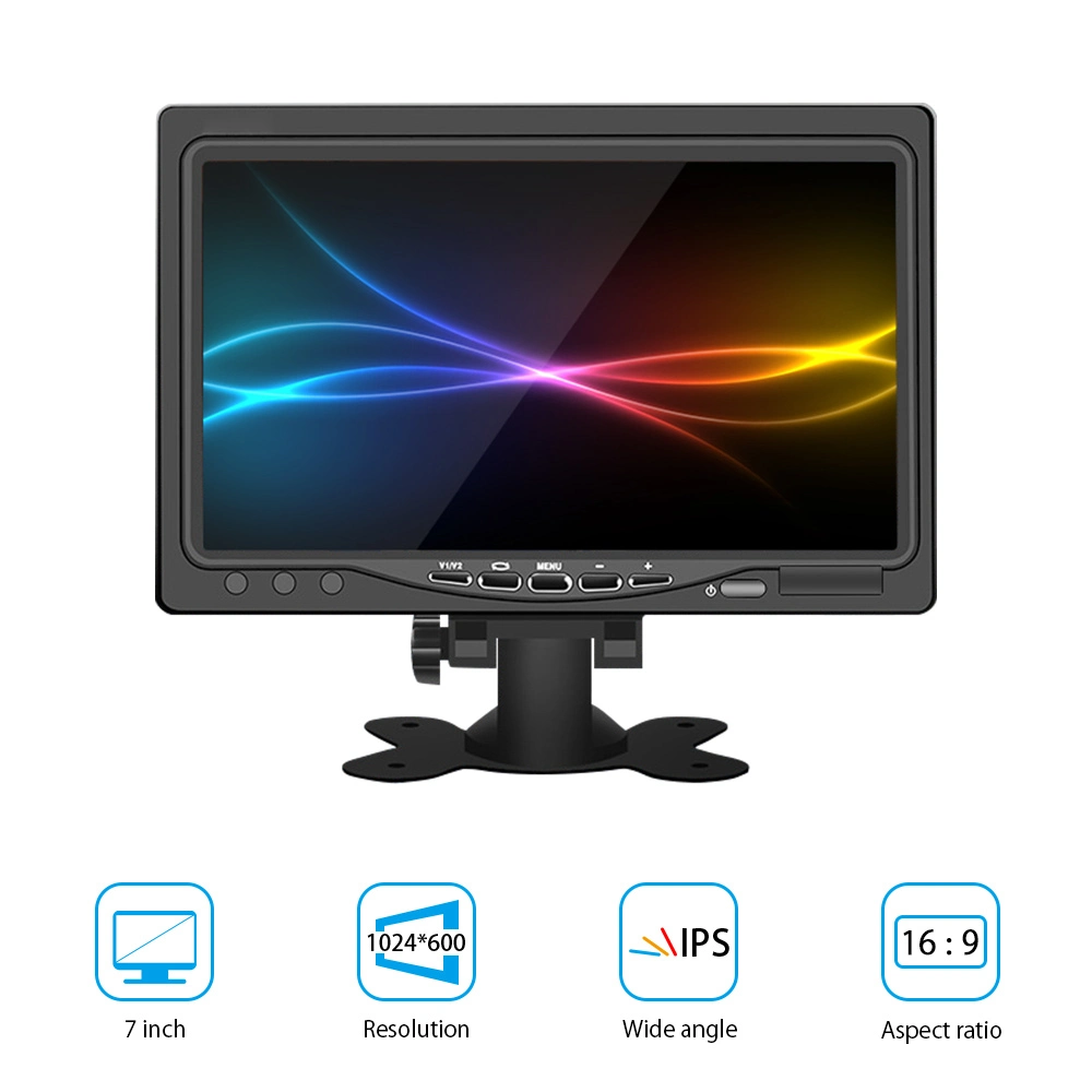 7inch Ahd Display Screen Monitor with Video Inputs BNC VGA HDMI USB AV for PC Car