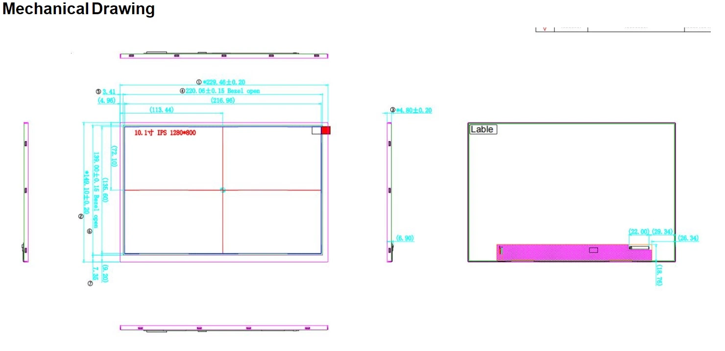 10.1TFT LCD Liquid Crystal Display 3-Lane Lvds Interface Industrial TFT Screen