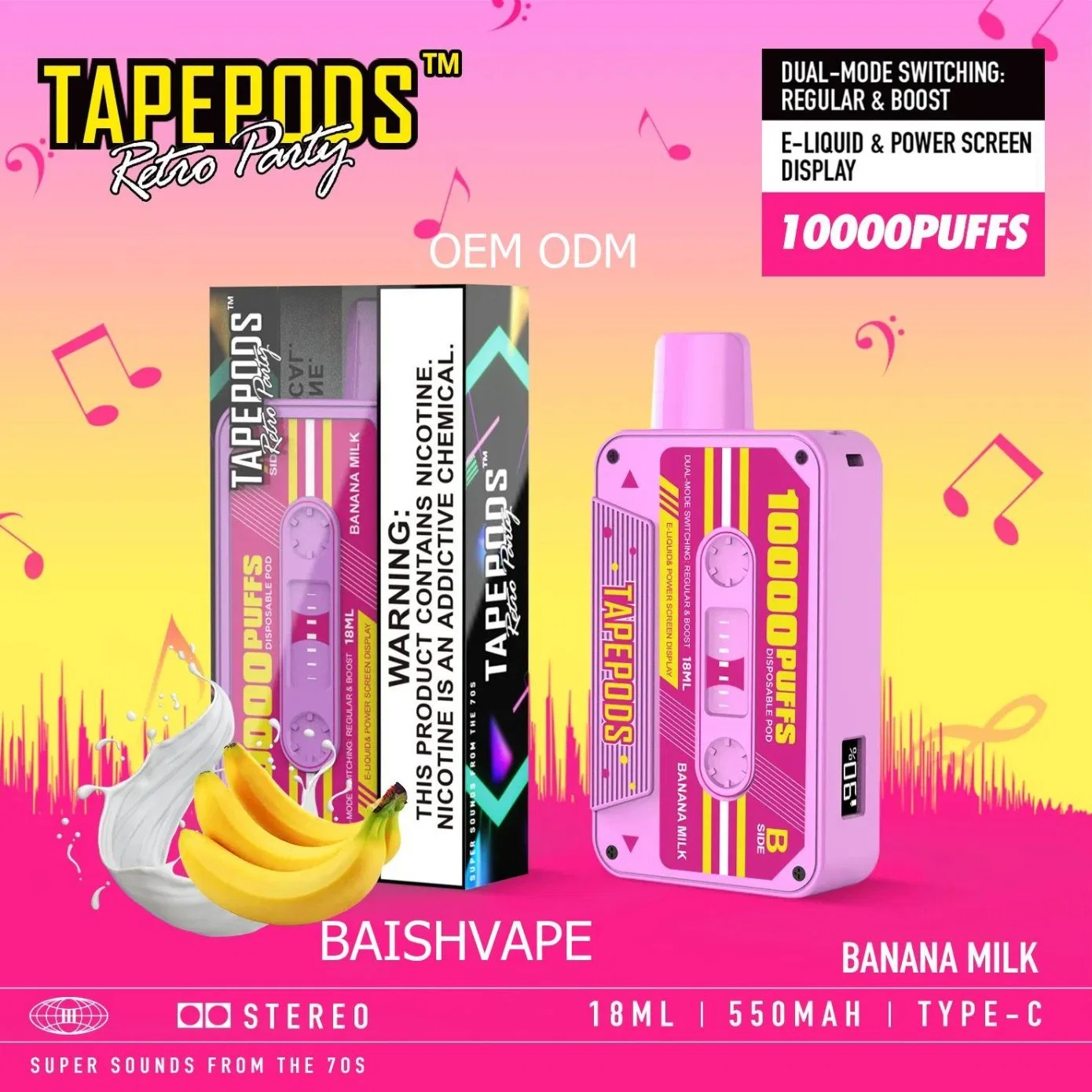 Zbood Print Logo Rechargeable Pod Vk 6000 2 in 1 Tastefog Yunto E Cig Vapetape Vapmod Tapepods 10000 10K Puff Disposable