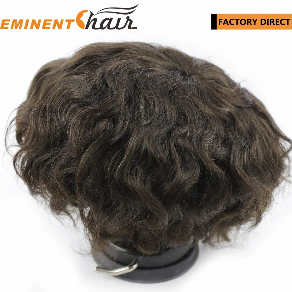 Human Hair Lace with PU Sides and Back Men's Toupee