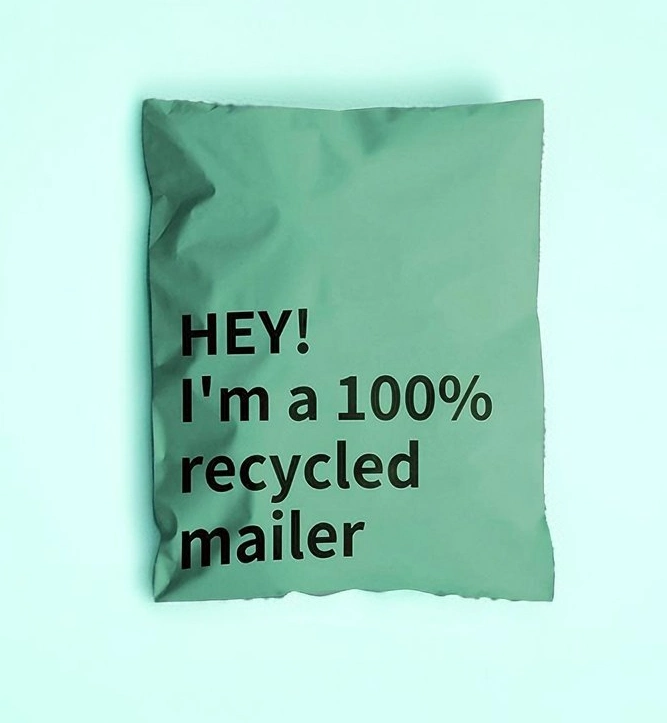 ECO friendly Custom logo imprimé plastique emballage compostable enveloppes Courier Sac à expédition portable en polyéthylène noir
