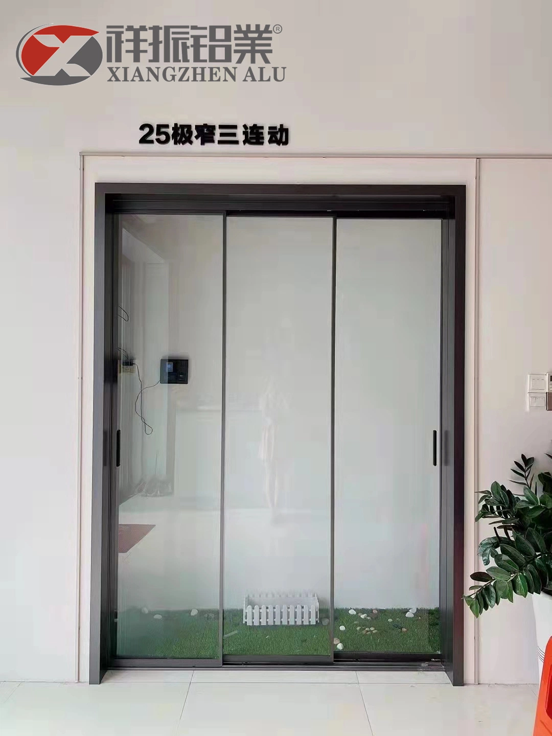 Cheap Aluminium Slide Door Soundproof Storefront Automatic Sliding Glass Door System