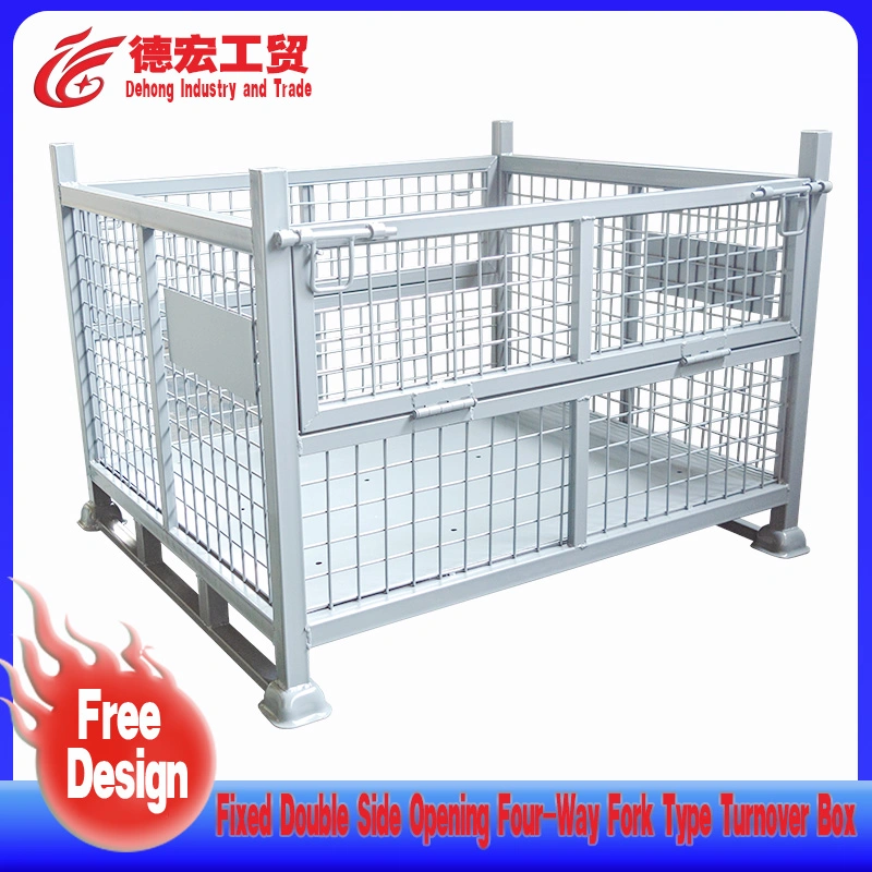 Standard Galvanized Demountable Collapsible Security Storage Metal Wire Mesh Roll Cage Container Pallet