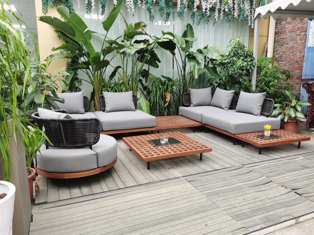 Modern Style Garden Outdoor Patio Outdoor Wooden Furniture Sofa Set