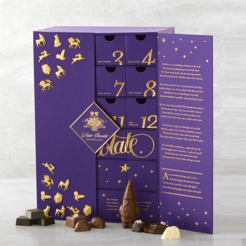 Neueste Beliebt Customized 24 / 30 Tage Erstellen Sie Magnetpapier Schublade Ramadan Adventskalender