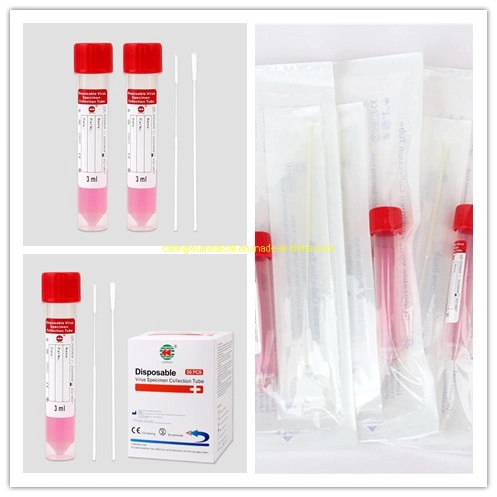 Kit de VTM Nylon-Flocked Ecouvillons jetables de 5 ml du tube d'échantillonnage de Virus, 7ml, 10ml, 15ml, 50ml