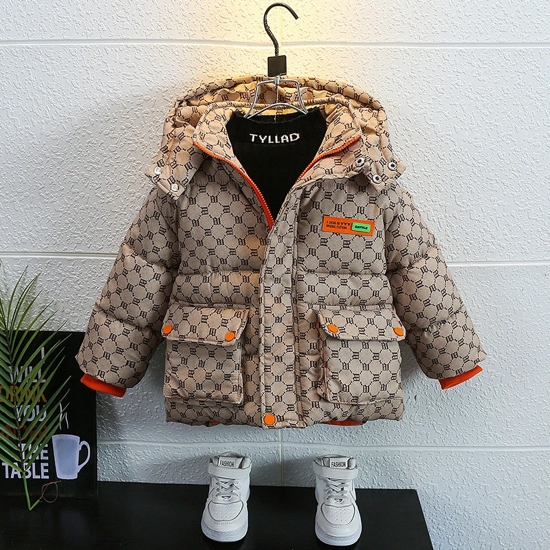Children's Clothing Boys Winter Temperament Cotton Clothes 2022 New Korean Version of The Children's Cotton Jacket Male Baby Winter Thickening Tide Jacket