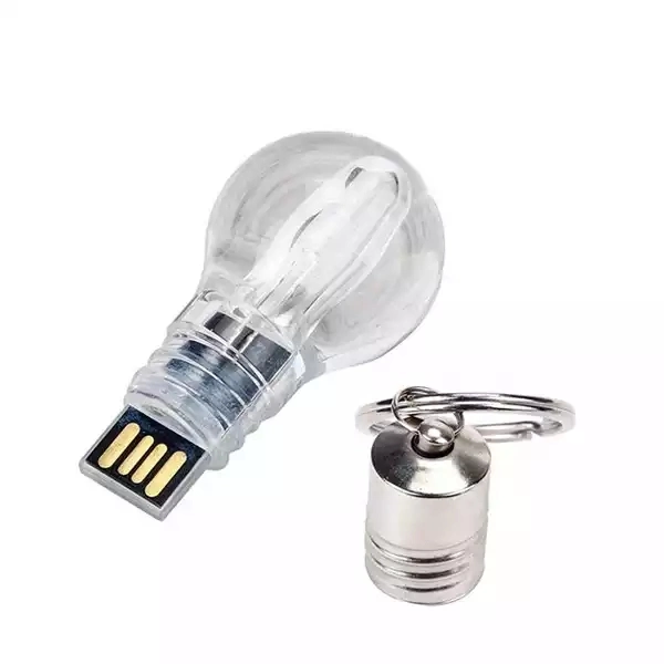 Luz LED llavero creativa forma de bulbo de vidrio de la unidad Flash USB 2.0 de 64 GB de Memoria Stick 32GB