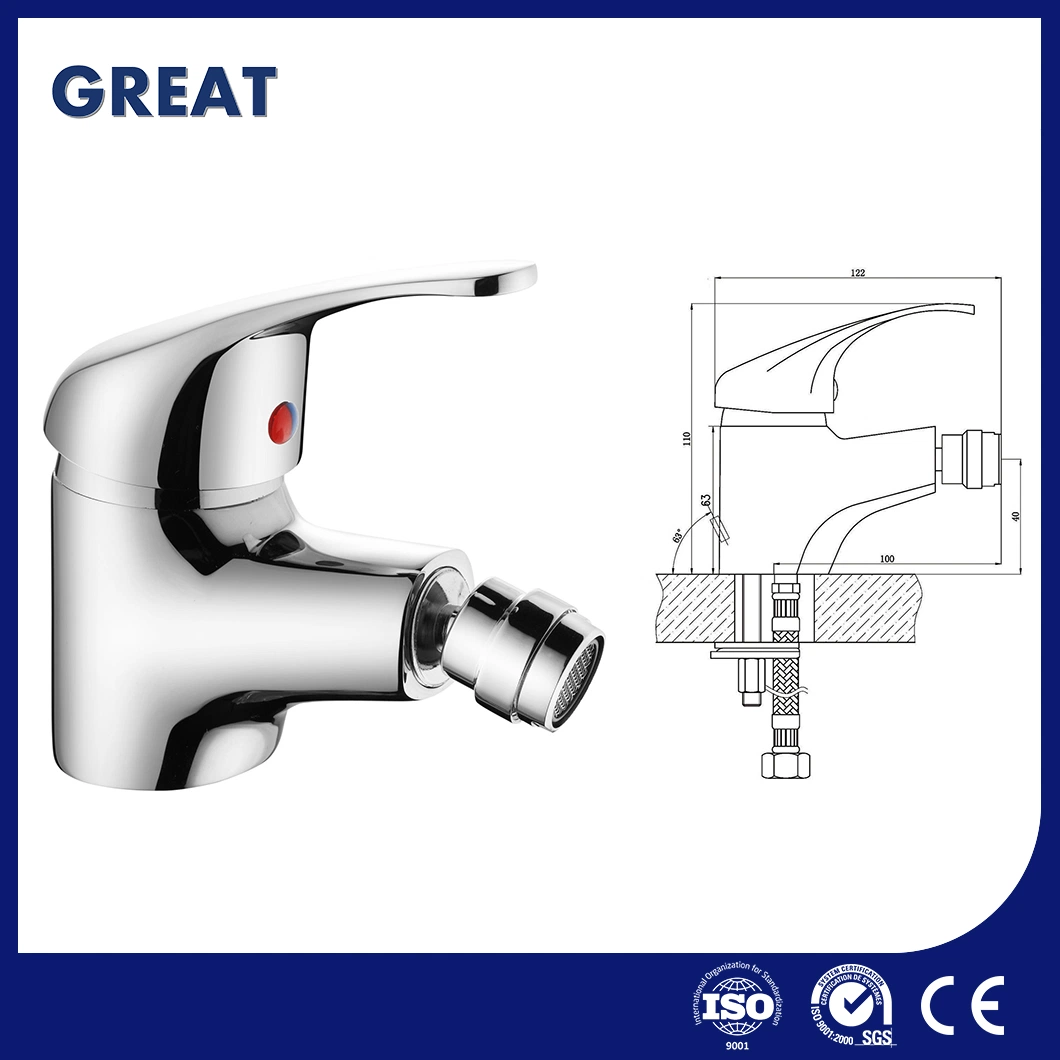 Grande salle de bains réglable bidet robinet usine bon prix bidet européen Robinets Gl21107A81 robinet de bidet à levier unique chromé Chine place sans fuite Robinet de bidet