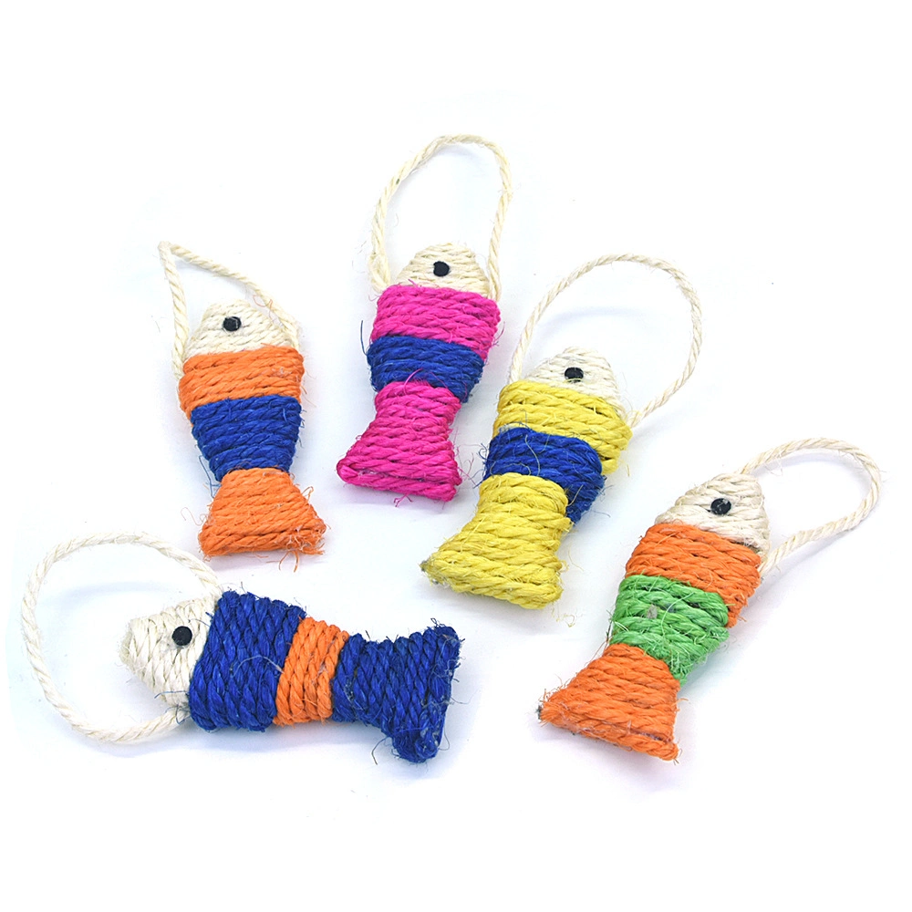 Amazon nouveau chat jouets pour animaux familiers la correspondance des couleurs Sisal poisson chat taquiner le poisson chat morsure jouet résistant aux fournitures Cat Scratcher Toy