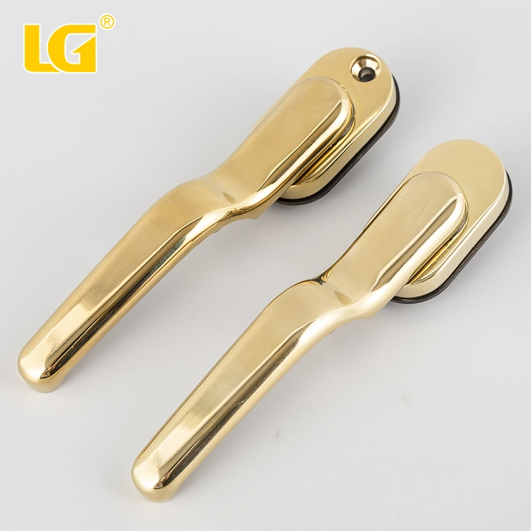 La norme ISO9001 Ningbo LG OEM PVD de confidentialité Design de Mode couleur chrome satin doré en alliage de zinc Poignée du levier intérieur de porte