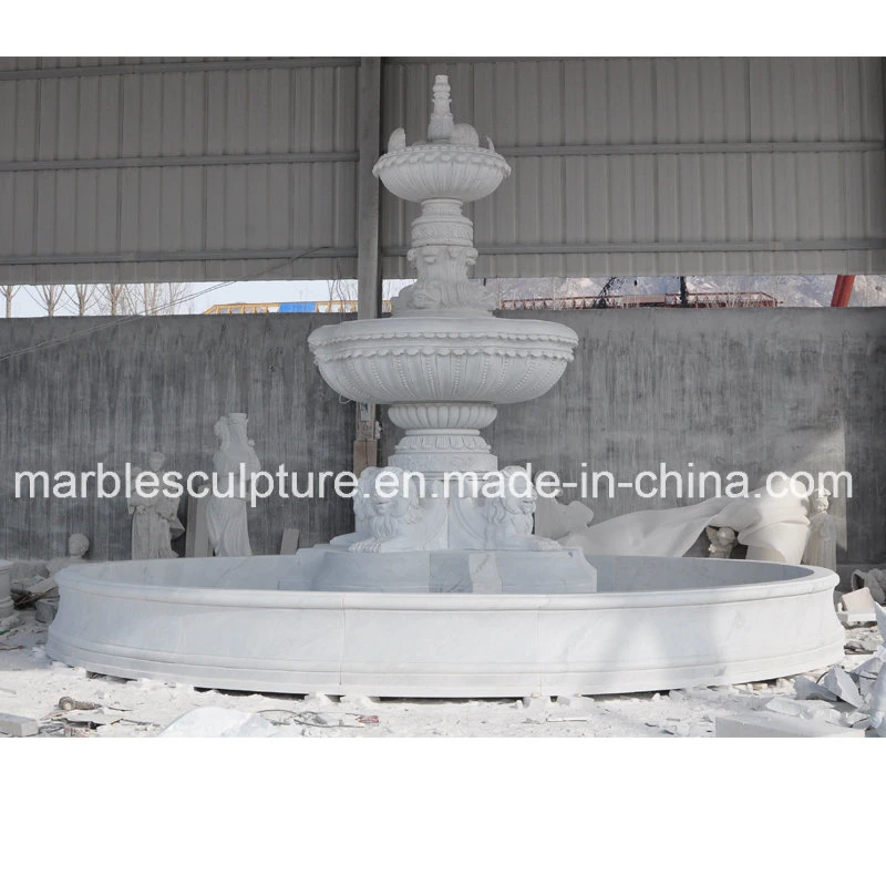 Chafariz de mármore de Carrara branco para decoração de jardim (SY-F302)