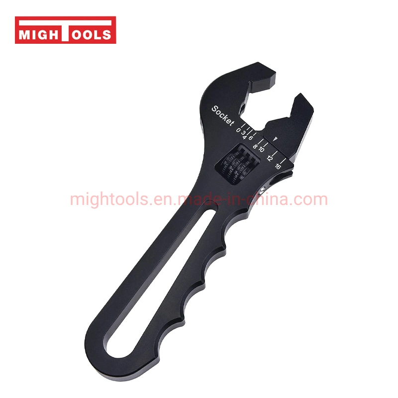 an Hose Fitting Adjustable Wrench Spanner Lightweight Aluminum 3an-16an Black