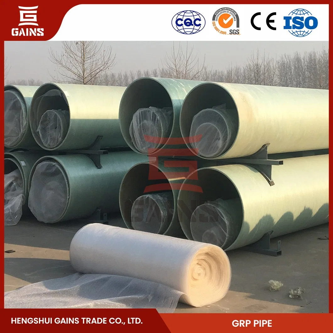 Gains FRP Round Rectangular Pipe Suppliers FRP Pipeline China GRP Glass Reinforced Plastic Mortar Pipe