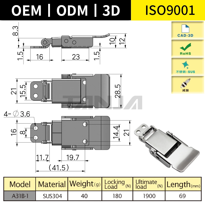 OEM Manufacturer Stainless Steel Latch Lock for Insulation Boxes Ss 201 Prime Quality China Manufacturer