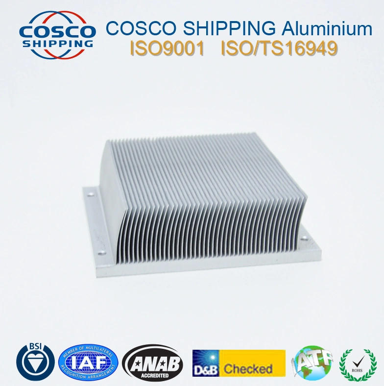 High Density Gear Customized Heatstick Square Aluminum Extrusion Profile Heat Sink