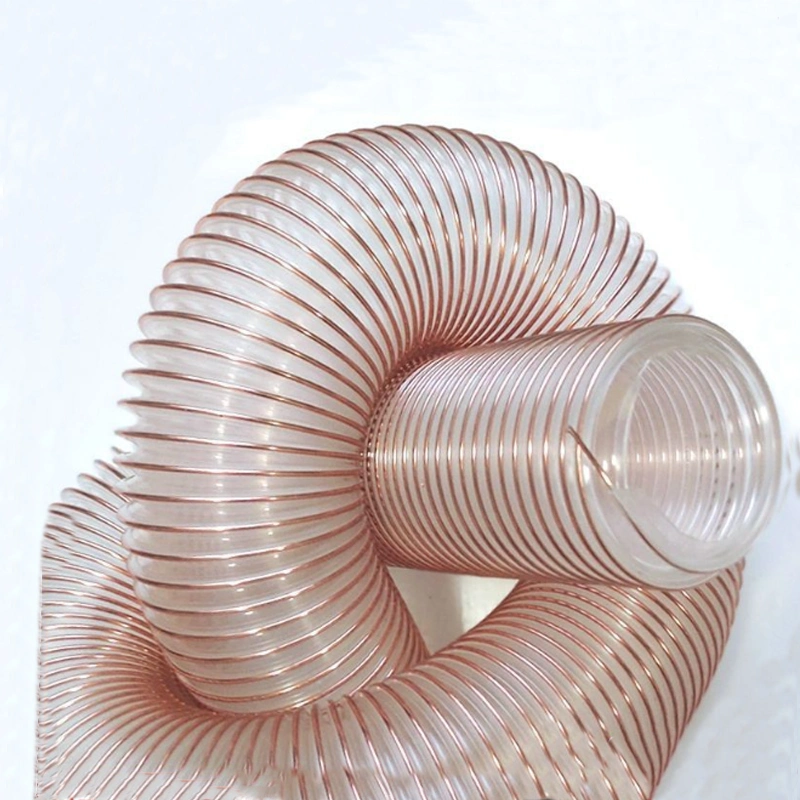 Transparent Wall Flexible Steel Wire Ducting Polyurethane Hose PU Flexible Hose