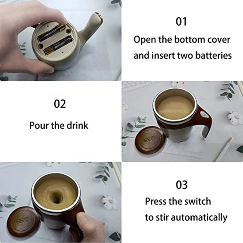 Automatic Magnetic Stirring Coffee Mug Home Office Travel Mixing Cup Electric Stainless Steel Self Mixing Coffee Tumbler